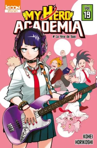 Couverture du manga My hero academia Tome 19, « La fête de Yuei »