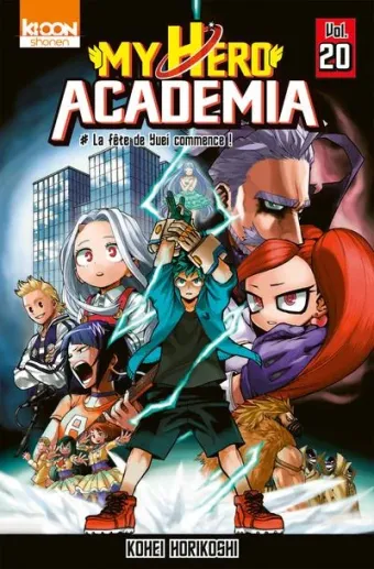 Couverture du manga My hero academia Tome 20, « La fête de Yuei commence ! »