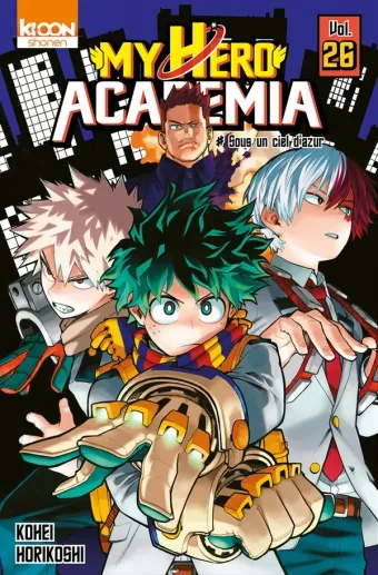 Couverture du manga My hero academia Tome 26, « Sous un ciel d'azur »