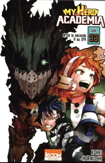 Couverture du manga My hero academia Tome 33, « De la seconde A au OFA »