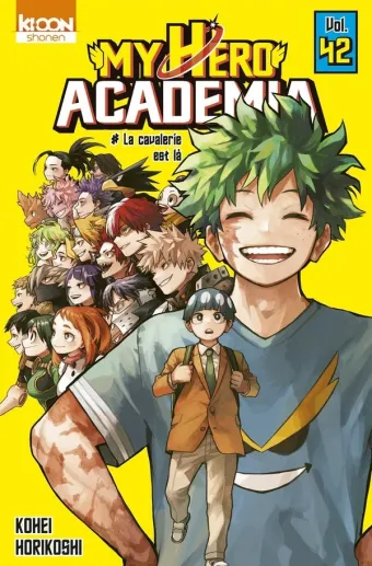 Couverture du manga My hero academia Tome 42, « La cavalerie est là »