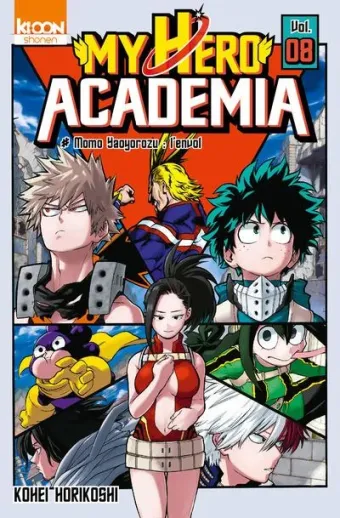 Couverture du manga My hero academia Tome 8, « Momo Yaoyorozu »