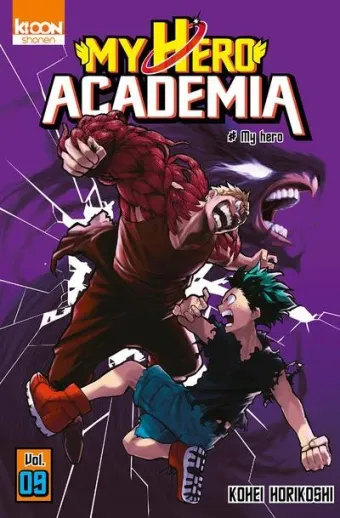 Couverture du manga My hero academia Tome 9, « My hero »