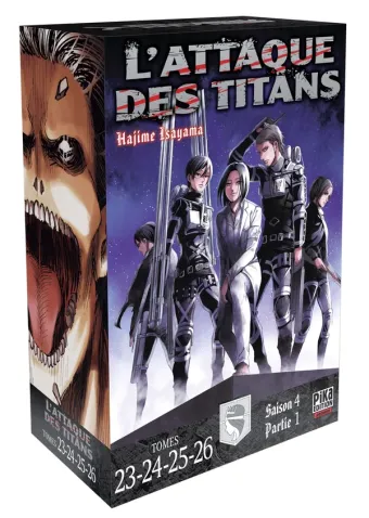 Couverture du manga L’Attaque des Titans – L’intégrale Hors-série, « L'Attaque des Titans Coffret T23 à T26 »