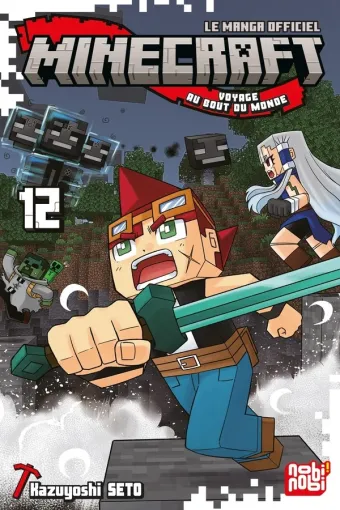Couverture du manga Minecraft, le manga officiel – voyage au bout du monde Tome 12