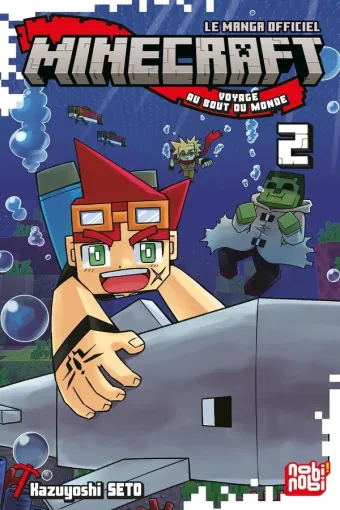 Couverture du manga Minecraft, le manga officiel – voyage au bout du monde Tome 2