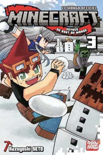 Couverture du manga Minecraft, le manga officiel – voyage au bout du monde Tome 3