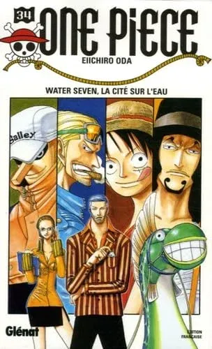 Couverture du manga One Piece – Édition de 2000 Tome 34, « Water Seven, la cité sur l'eau »