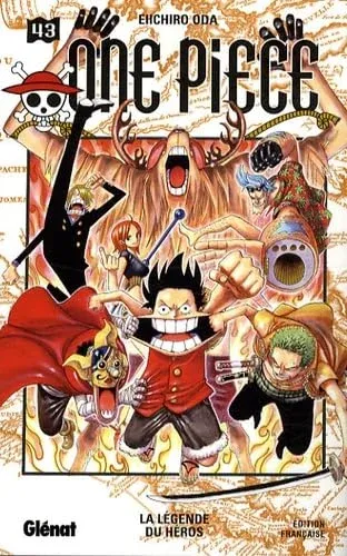 Couverture du manga One Piece – Édition de 2000 Tome 43, « La légende du héros »
