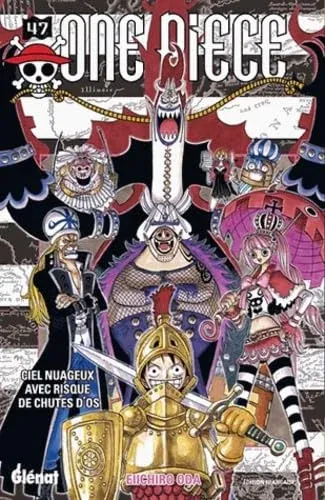 Couverture du manga One Piece – Édition de 2000 Tome 47, « Gel nuageux avec risques de chutes d'os »