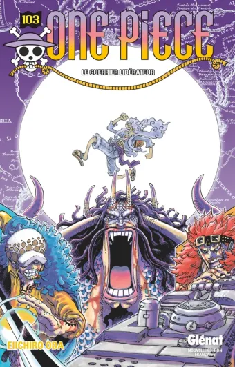 Couverture du manga One Piece – Édition originale Tome 103, « Le guerrier libérateur »