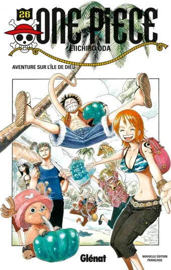 Couverture du manga One Piece – Édition originale Tome 26, « Aventure sur l'île de Dieu »