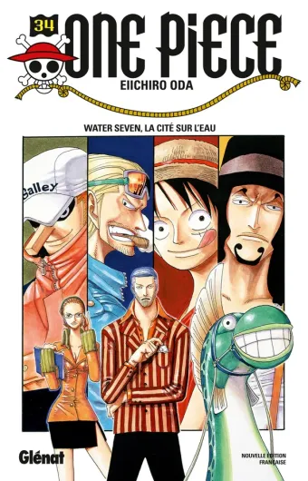 Couverture du manga One Piece – Édition originale Tome 34, « Water seven, la cité sur l'eau »