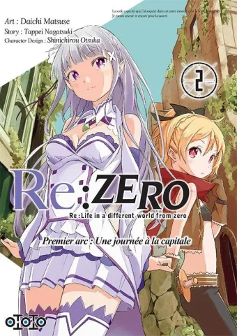 Couverture du manga Re-zero, re-life in a different world from zero, premier arc, une journée à la capitale Tome 2