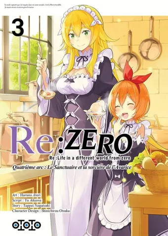 Couverture du manga Re-zero, re-life in a different world from zero – quatrième arc, le sanctuaire et la sorcière de l’avarice Tome 3