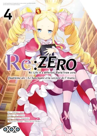 Couverture du manga Re-zero, re-life in a different world from zero – quatrième arc, le sanctuaire et la sorcière de l’avarice Tome 4