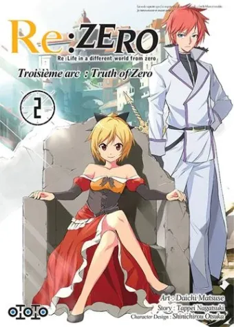 Couverture du manga Re-zero, re-life in a different world from zero, troisième arc, truth of zero Tome 2