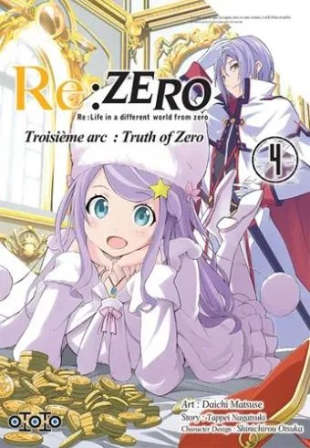 Couverture du manga Re-zero, re-life in a different world from zero, troisième arc, truth of zero Tome 4