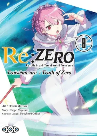 Couverture du manga Re-zero, re-life in a different world from zero, troisième arc, truth of zero Tome 8