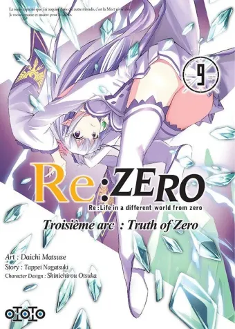Couverture du manga Re-zero, re-life in a different world from zero, troisième arc, truth of zero Tome 9