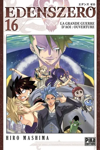 Couverture du manga Edens zero Tome 16, « La grande guerre d'Aoi, ouverture »