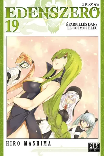 Couverture du manga Edens zero Tome 19, « Éparpillés dans le cosmos bleu »