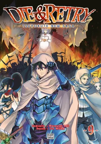 Couverture du manga Die & retry – tsuyokute new saga Tome 9