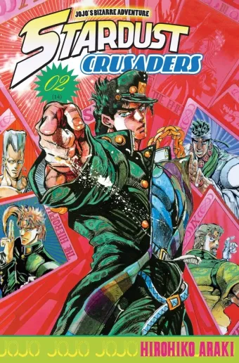 Couverture du manga Stardust crusaders Tome 2, « Le bateau désert et le singe »