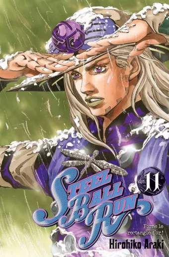 Couverture du manga Steel ball run Tome 11, « Forme le rectangle d'or ! »