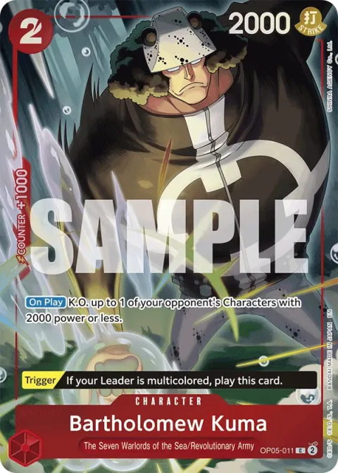 Carte One Piece Bartholomew Kuma OP05-011 · parallèle, extension Cartes d'autres produits