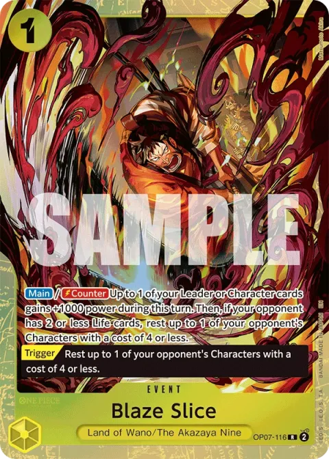 Carte One Piece Blaze Slice OP07-116 · parallèle 2, extension Cartes d'autres produits