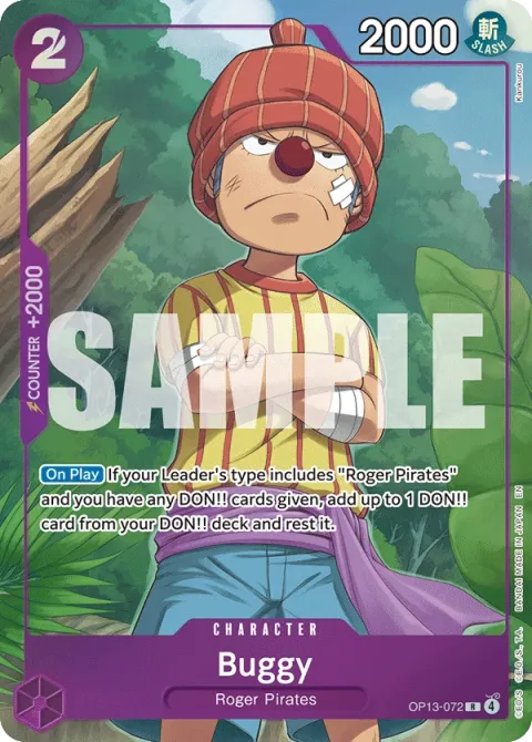 Carte One Piece Buggy OP13-072 · parallèle, extension Cartes d'autres produits