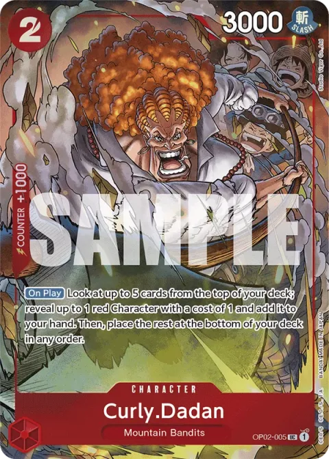 Carte One Piece Curly.Dadan OP02-005 · parallèle 2, extension Cartes d'autres produits