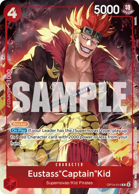 Carte One Piece Eustass »Captain »Kid OP14-014 · parallèle, extension Cartes d'autres produits