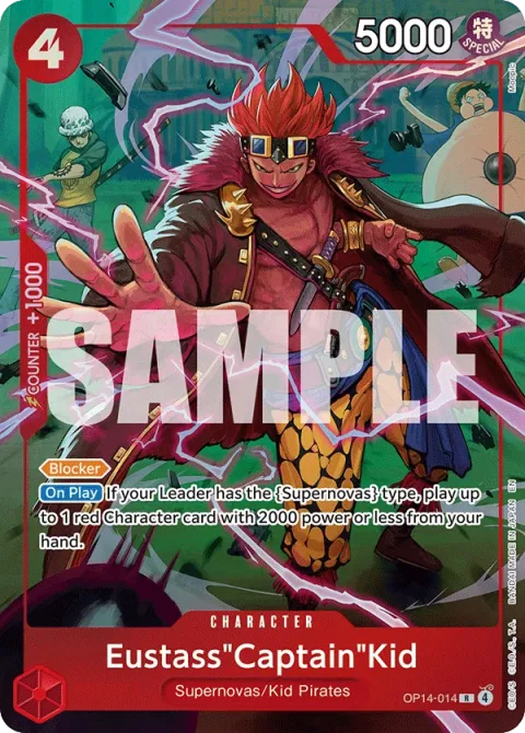 Carte One Piece Eustass »Captain »Kid OP14-014 · parallèle 2, extension Cartes d'autres produits