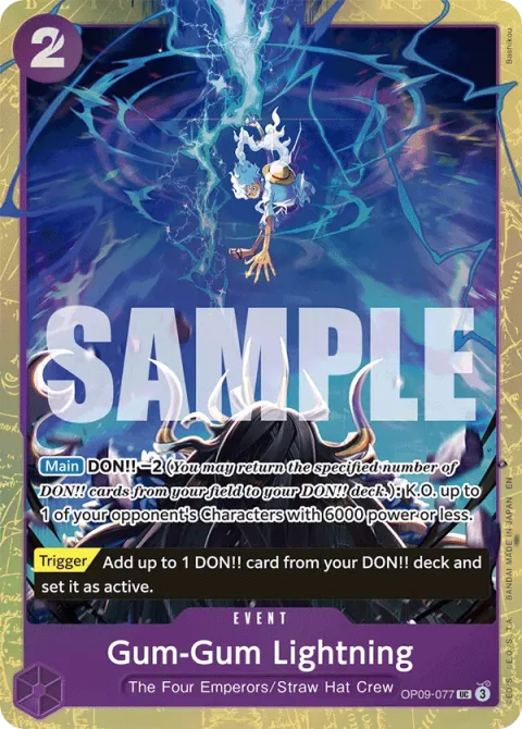 Carte One Piece Gum-Gum Lightning OP09-077 · parallèle 2, extension Cartes d'autres produits