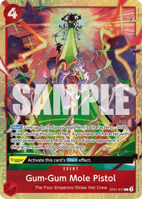 Carte One Piece Gum-Gum Mole Pistol ST21-017 · parallèle, extension Cartes d'autres produits