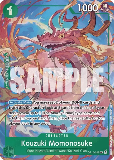 Carte One Piece Kouzuki Momonosuke OP10-028 · parallèle, extension Cartes d'autres produits
