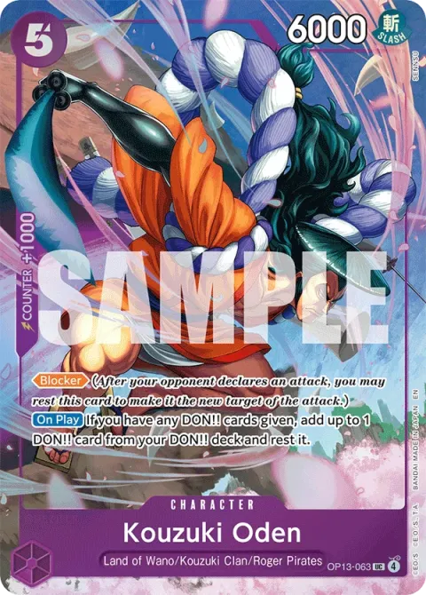 Carte One Piece Kouzuki Oden OP13-063 · parallèle, extension Cartes d'autres produits