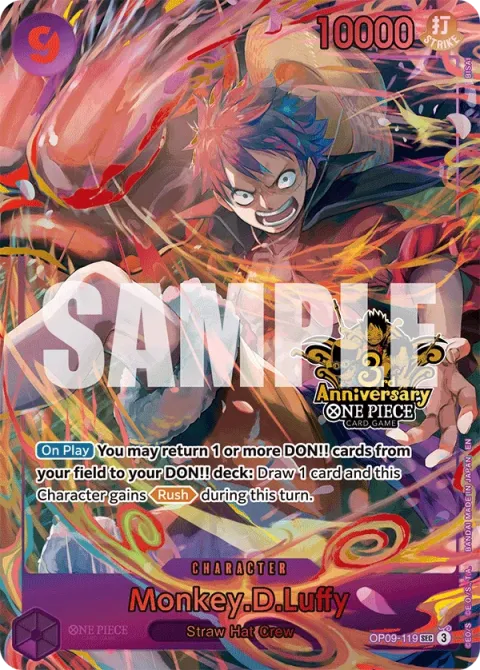 Carte One Piece Monkey.D.Luffy OP09-119 · parallèle 4, extension Cartes d'autres produits