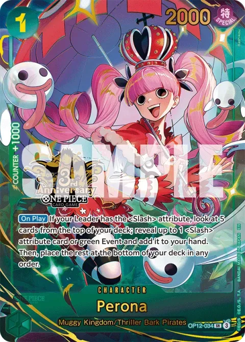 Carte One Piece Perona OP12-034 · parallèle 2, extension Cartes d'autres produits