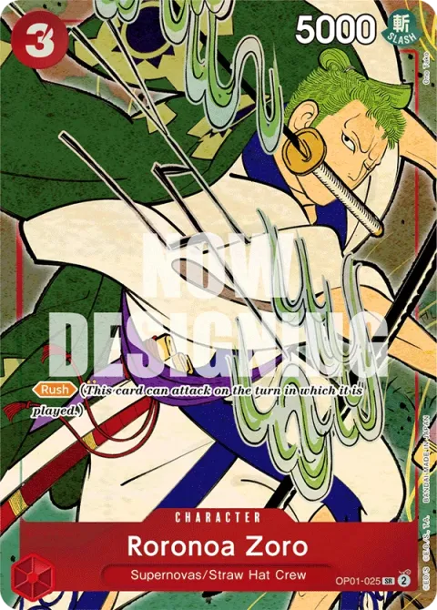 Carte One Piece Roronoa Zoro OP01-025 · parallèle 3, extension Cartes d'autres produits
