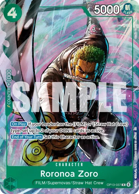 Carte One Piece Roronoa Zoro OP13-037 · parallèle 2, extension Cartes d'autres produits