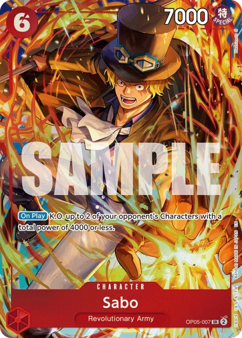 Carte One Piece Sabo OP05-007 · parallèle 4, extension Cartes d'autres produits