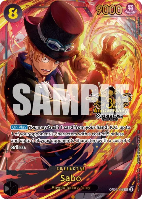 Carte One Piece Sabo OP07-118 · parallèle 3, extension Cartes d'autres produits