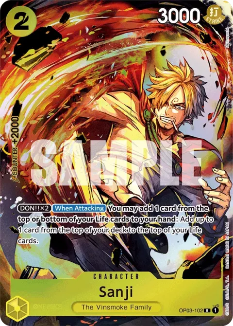 Carte One Piece Sanji OP03-102 · parallèle 2, extension Cartes d'autres produits