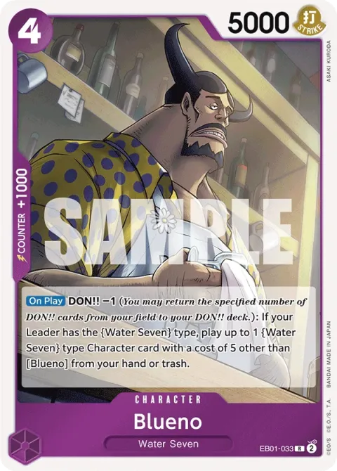 Carte One Piece Blueno EB01-033, extension Memorial Collection (sortie anglaise)