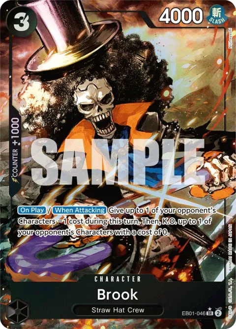 Carte One Piece Brook EB01-046 · parallèle, extension Memorial Collection (sortie anglaise)