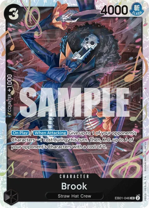 Carte One Piece Brook EB01-046, extension Memorial Collection (sortie anglaise)