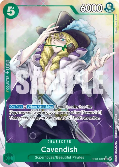 Carte One Piece Cavendish EB01-012 · parallèle, extension Memorial Collection (sortie anglaise)